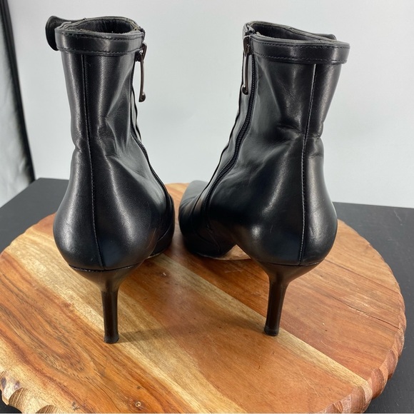 VIA SPIGA Italian leather ankle booties with heel Sz 8  - Black pointed toe - Picture 4 of 9
